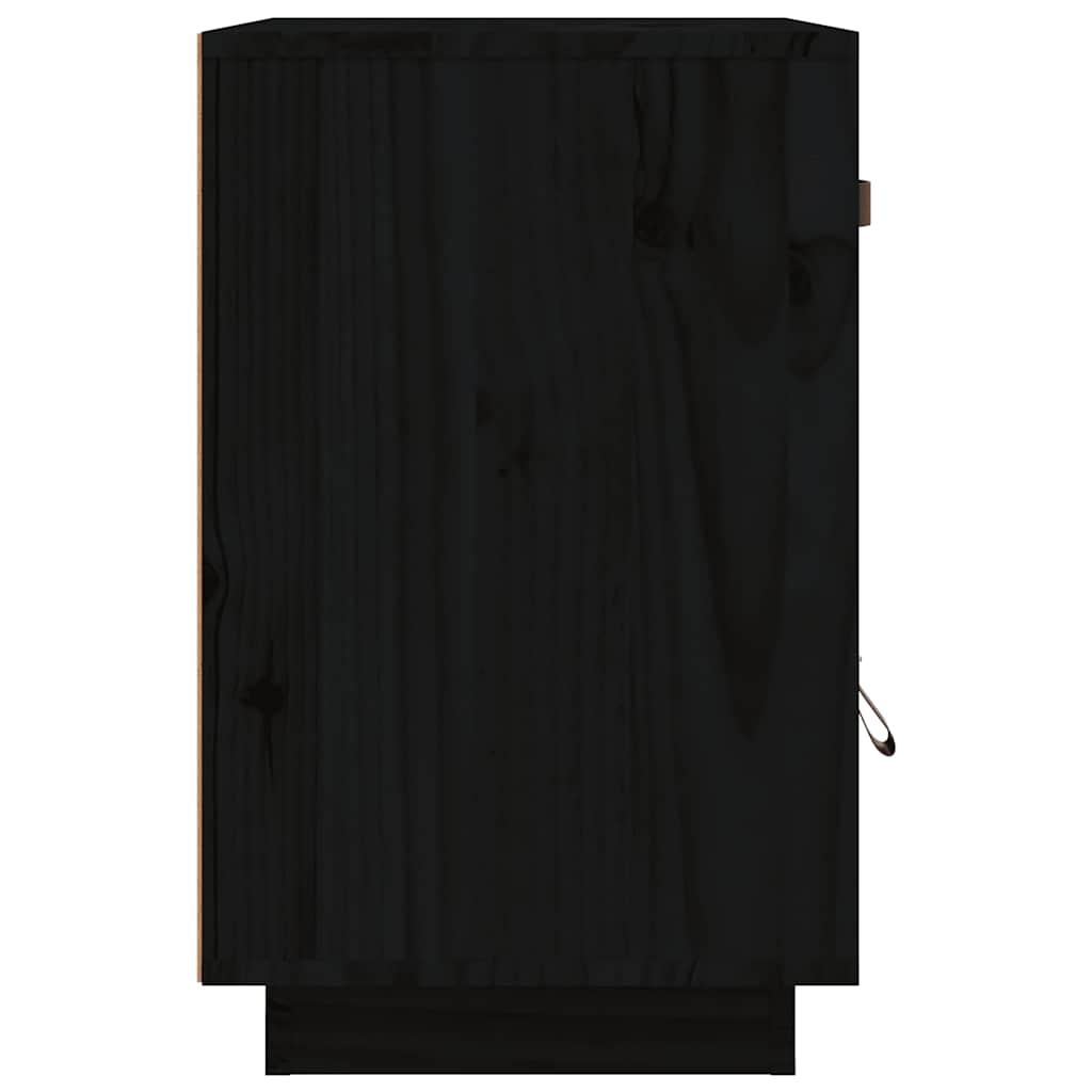 Mesa de cabeceira 40x34x55 cm madeira de pinho maciça preto