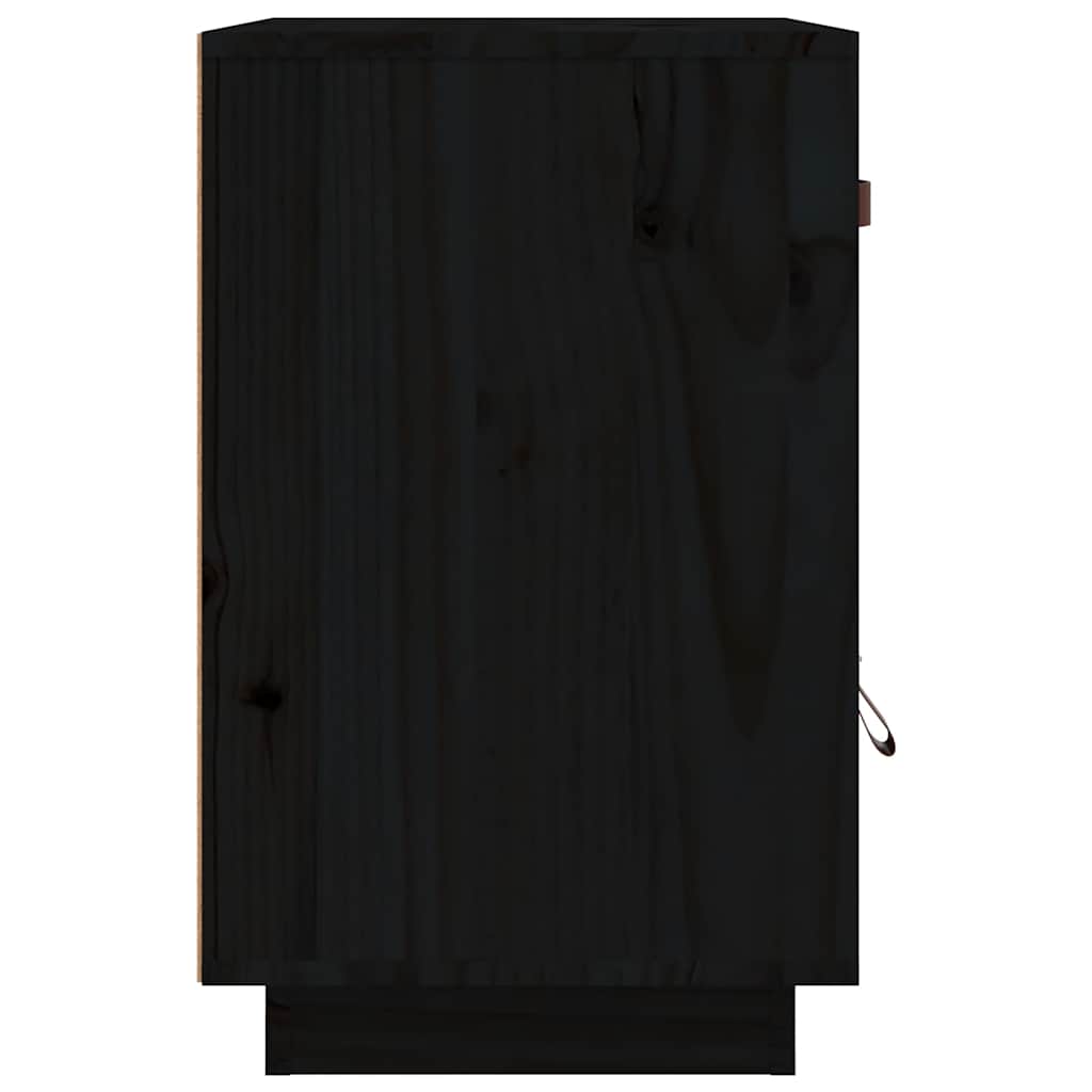 Mesas de cabeceira 2 pcs 40x34x55 cm pinho maciço preto