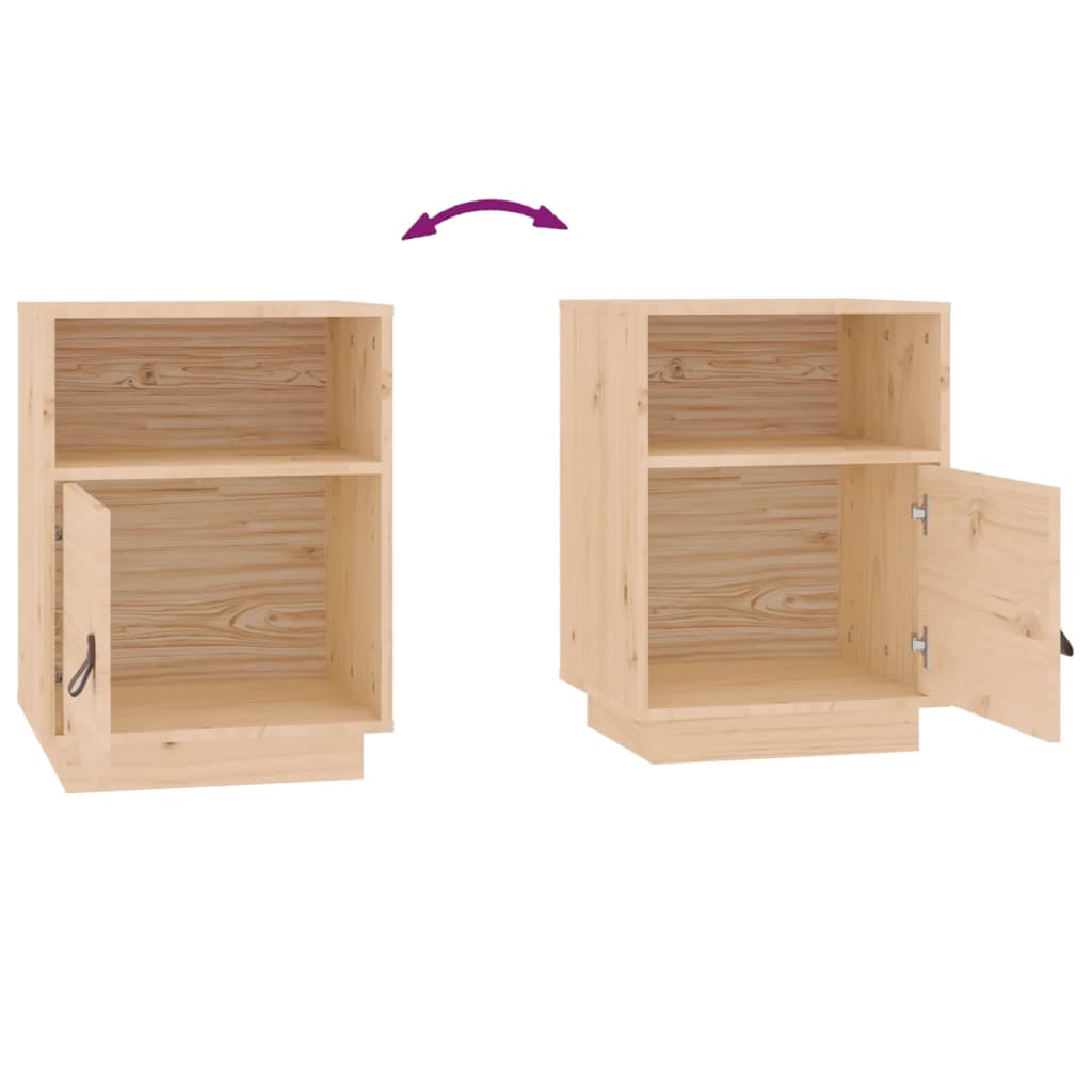 Mesas de cabeceira 2 pcs 40x34x55 cm madeira de pinho maciça