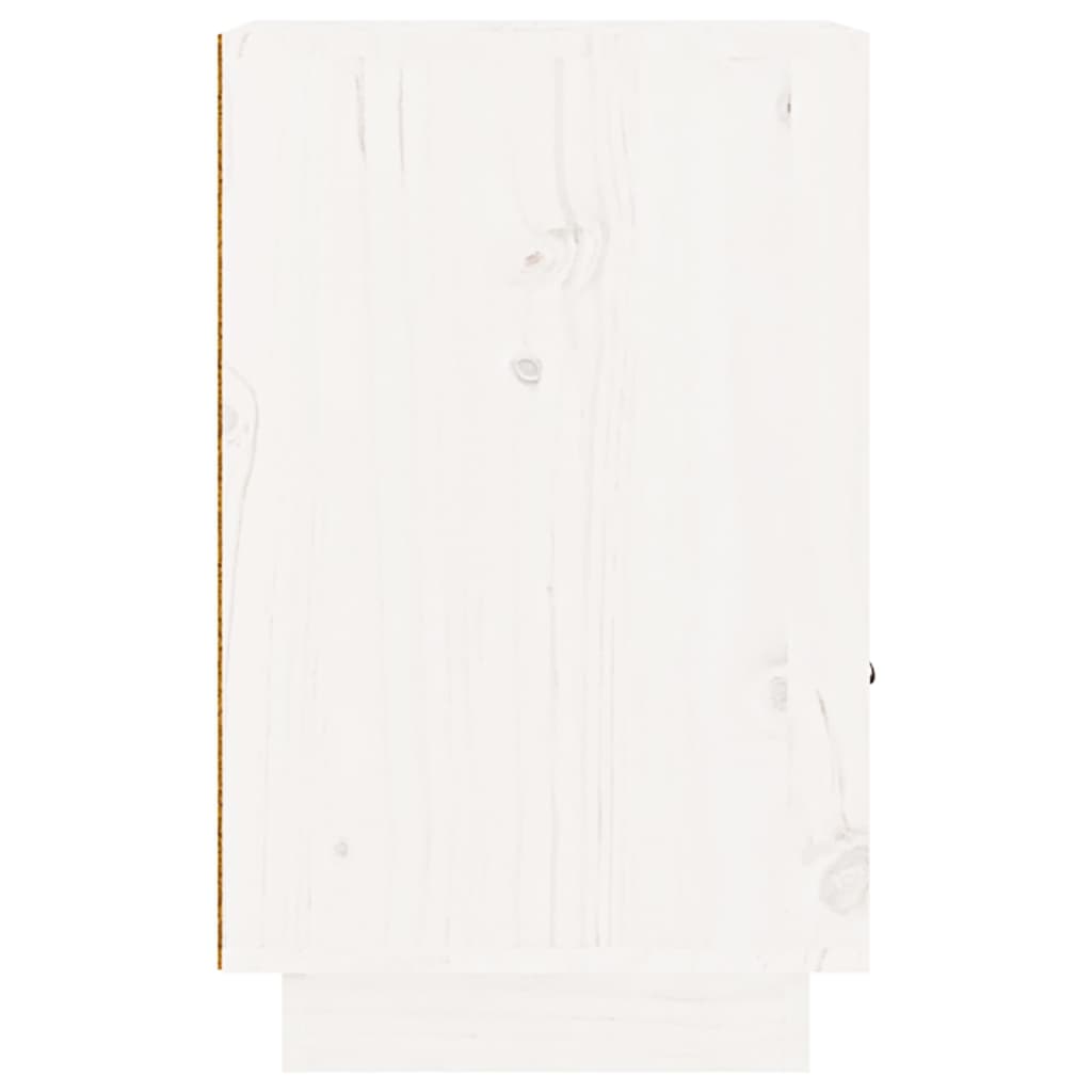 Mesa de cabeceira 40x34x55 cm madeira de pinho maciça branco