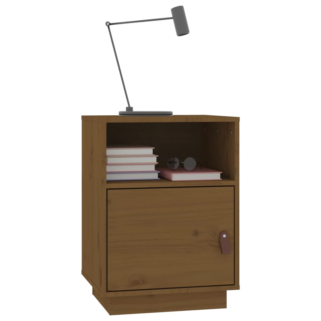Mesa de cabeceira 40x34x55 cm pinho maciço castanho mel