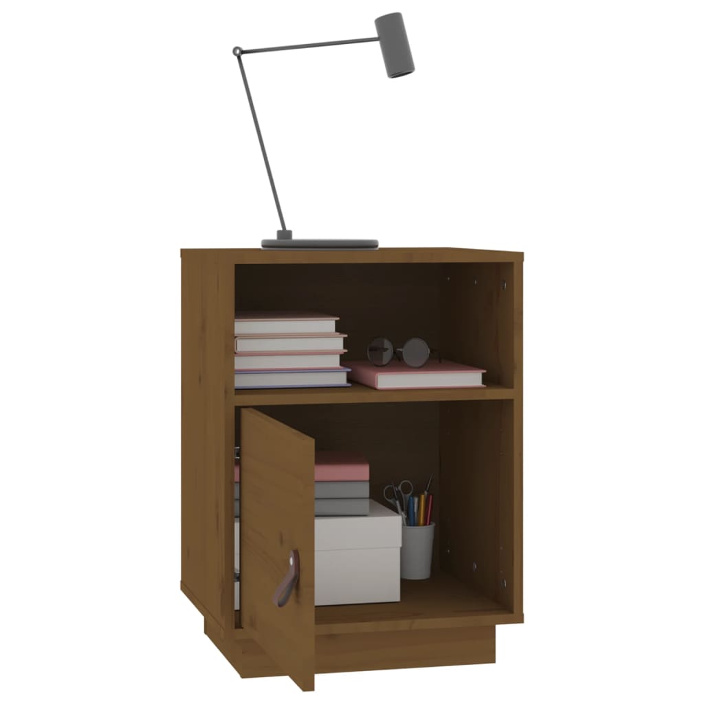 Mesa de cabeceira 40x34x55 cm pinho maciço castanho mel
