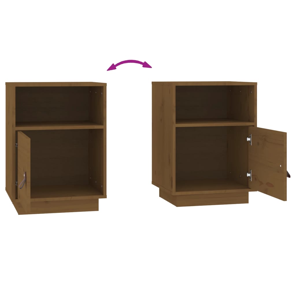 Mesa de cabeceira 40x34x55 cm pinho maciço castanho mel