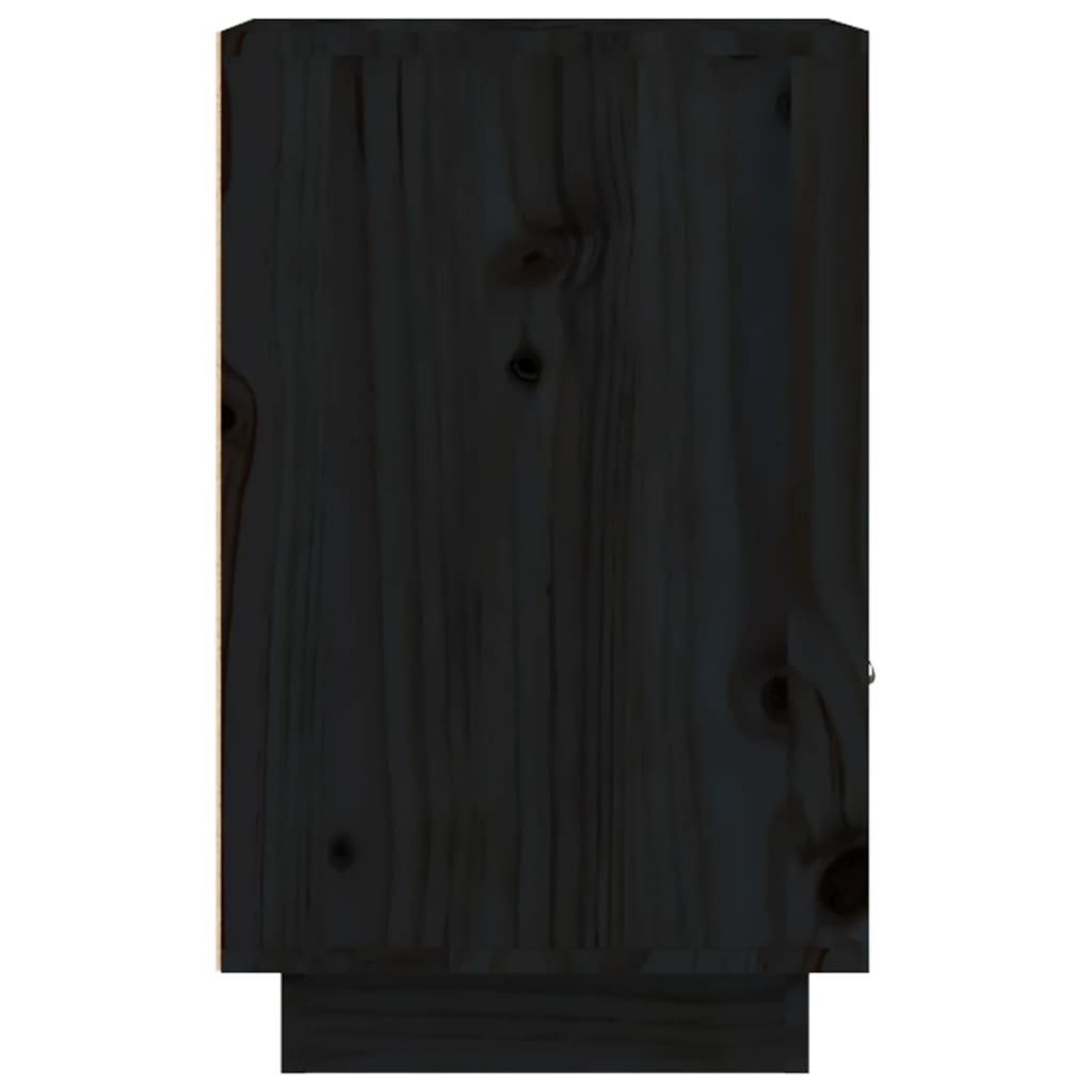 Mesa de cabeceira 40x34x55 cm madeira de pinho maciça preto