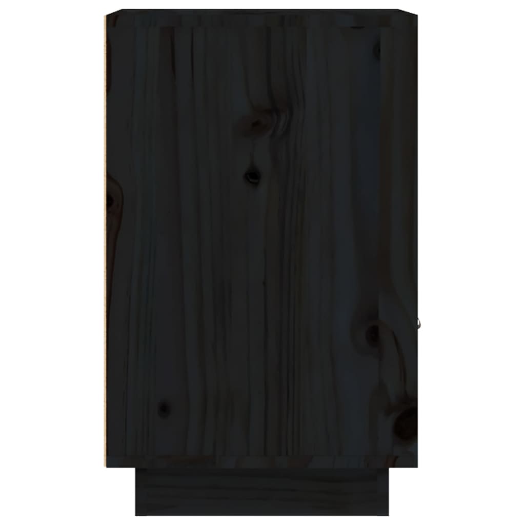Mesas de cabeceira 2 pcs 40x34x55 cm pinho maciço preto