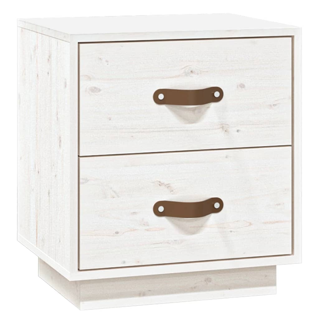 Mesas de cabeceira 2 pcs 40x34x45 cm pinho maciço branco