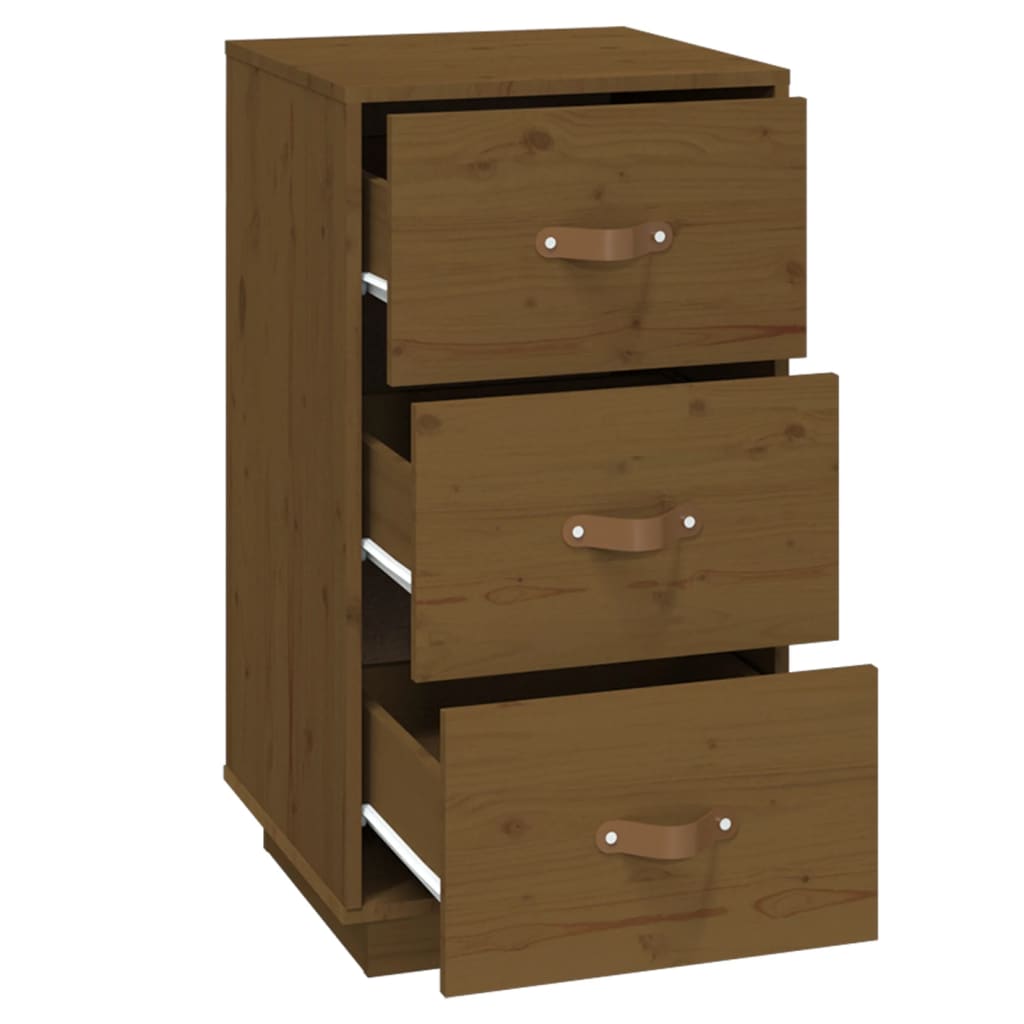 Mesa de cabeceira 40x40x75 cm pinho maciço castanho mel