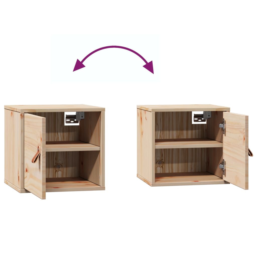 Armários de parede 2 pcs 31,5x30x30 cm pinho maciço