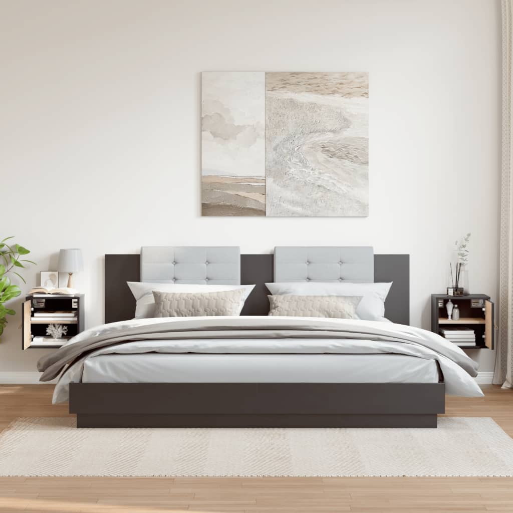 Armários de parede 2 pcs 31,5x30x30cm pinho maciço branco preto