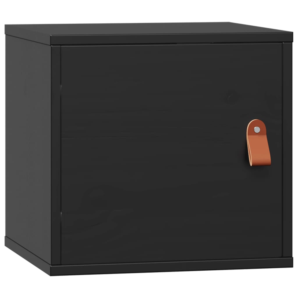Armários de parede 2 pcs 31,5x30x30cm pinho maciço branco preto