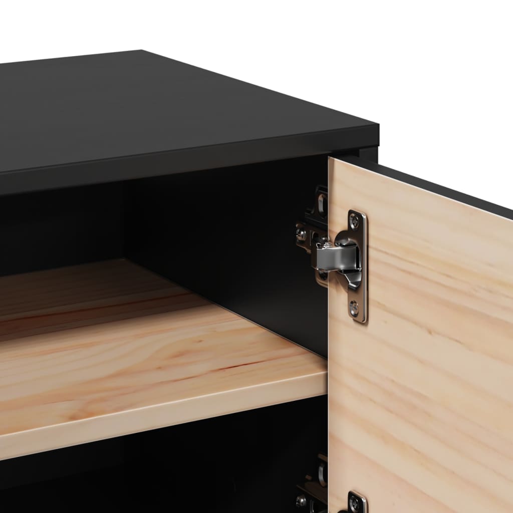 Armários de parede 2 pcs 31,5x30x30cm pinho maciço branco preto