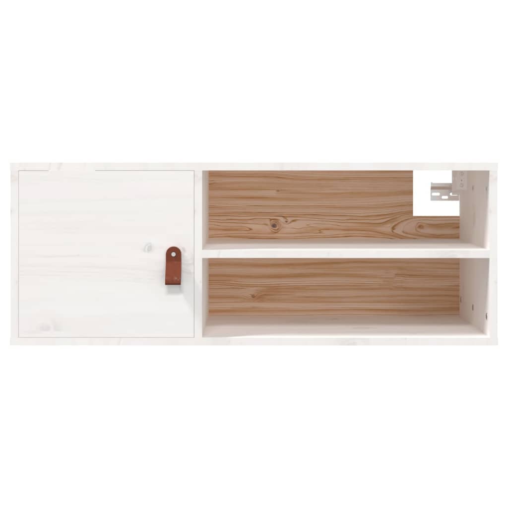 Armário de parede 80x30x30 cm madeira de pinho maciça branco
