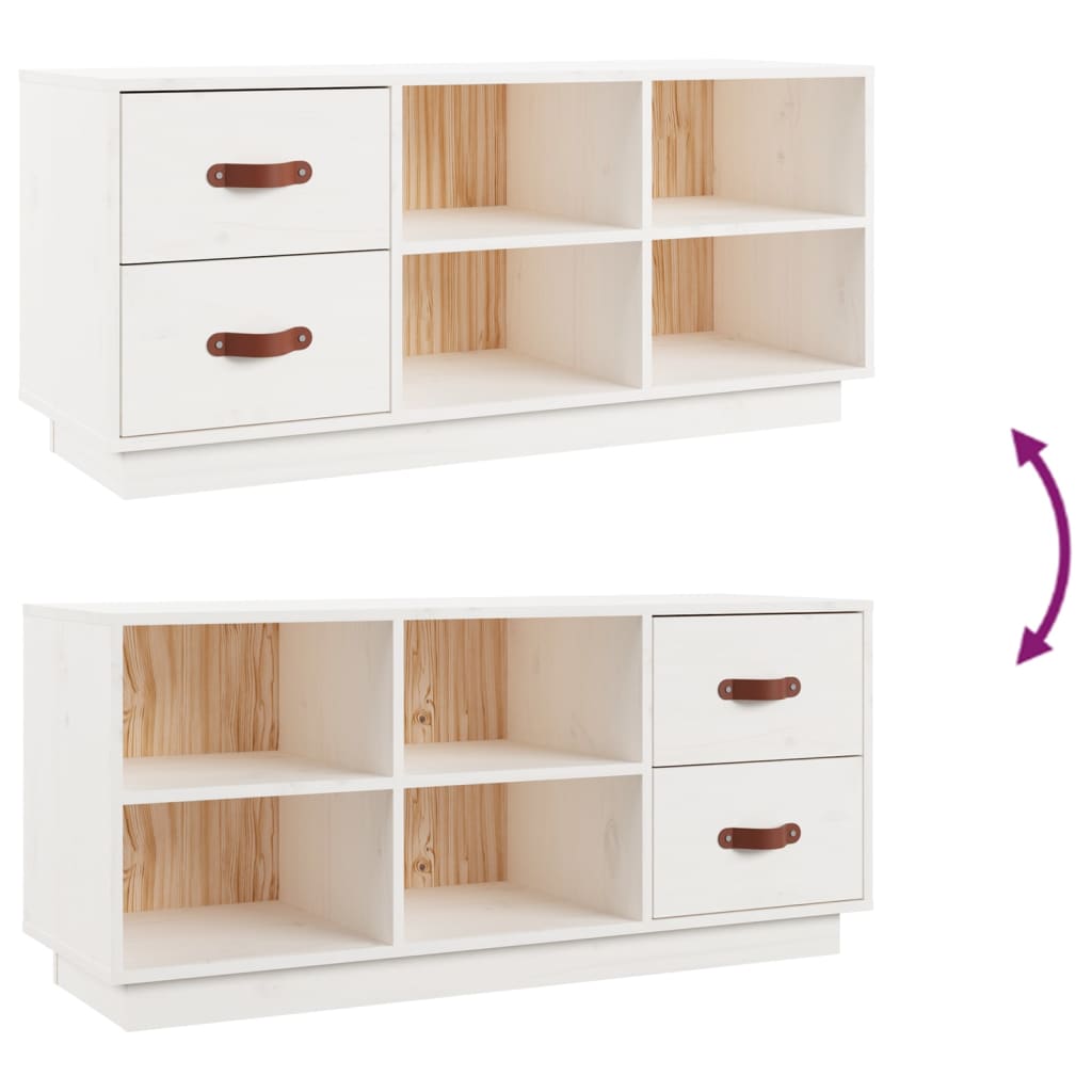 Banco sapateira 100x34x45 cm pinho maciço branco