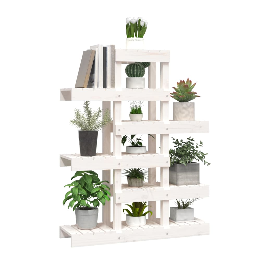 Suporte para plantas 85x25x109,5 cm pinho maciço branco