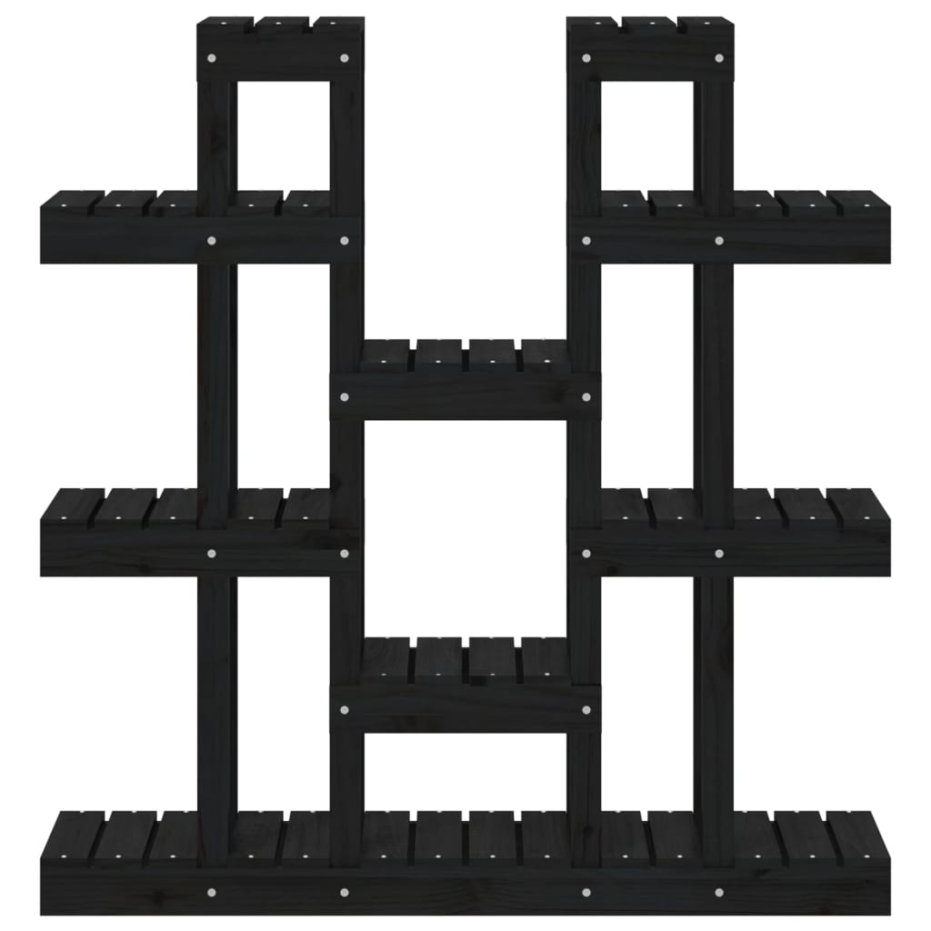 Suporte para plantas 104,5x25x109,5 cm pinho maciço preto