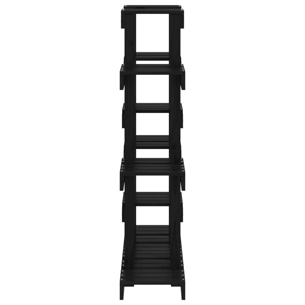 Suporte para plantas 104,5x25x109,5 cm pinho maciço preto