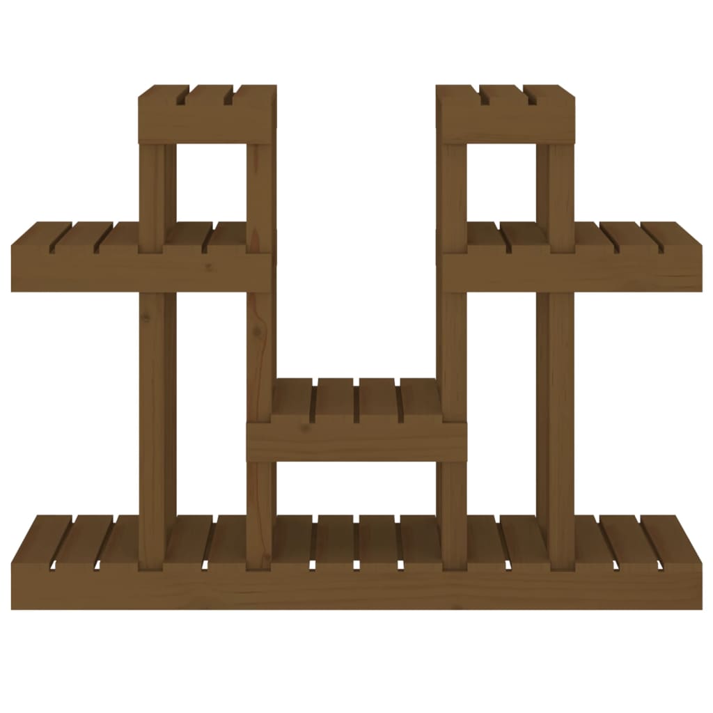 Suporte para plantas 104,5x25x77,5 cm pinho maciço castanho mel