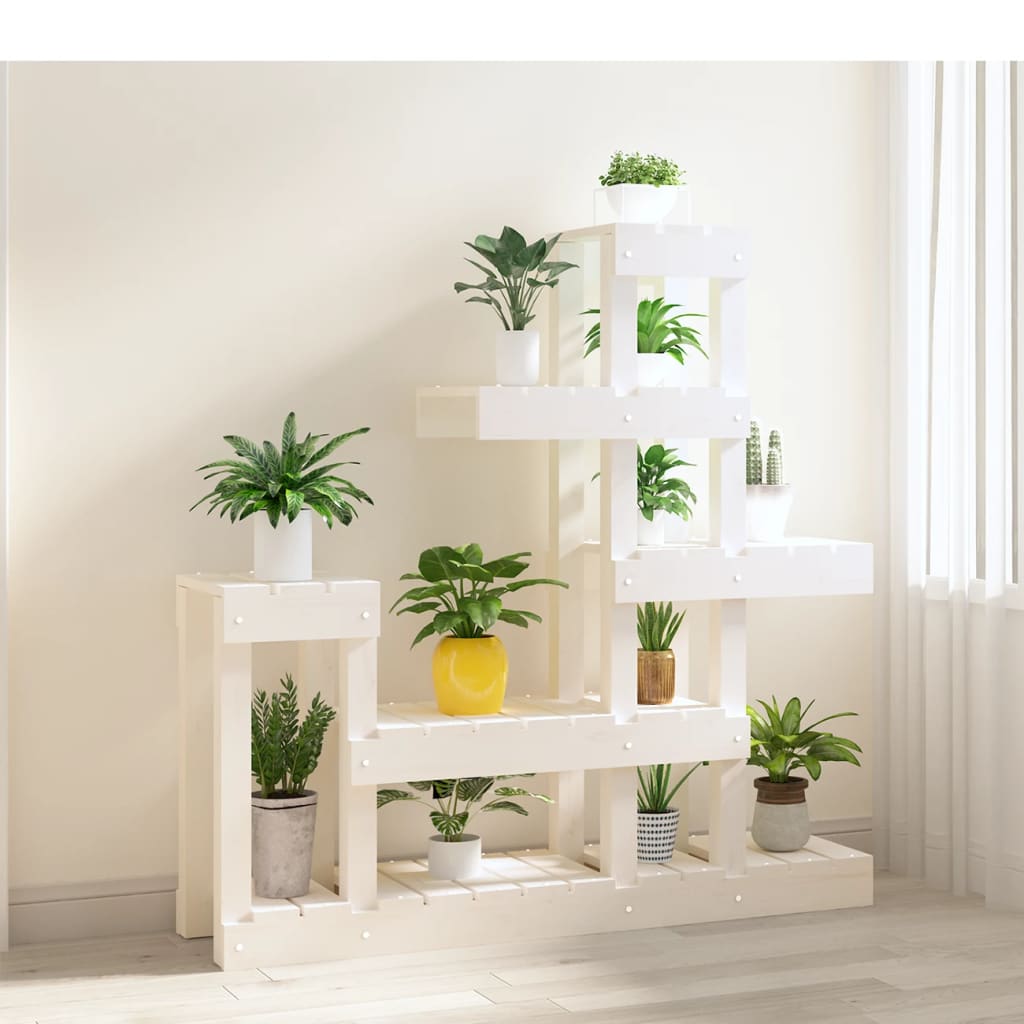 Suporte para plantas 92x25x97 cm pinho maciço branco