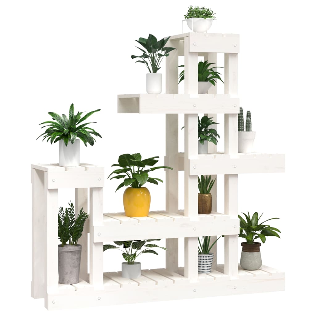 Suporte para plantas 92x25x97 cm pinho maciço branco