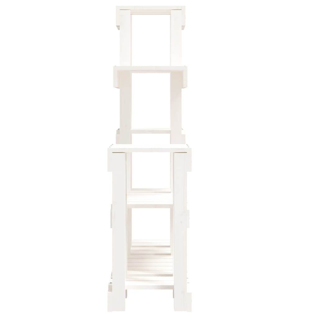 Suporte para plantas 92x25x97 cm pinho maciço branco