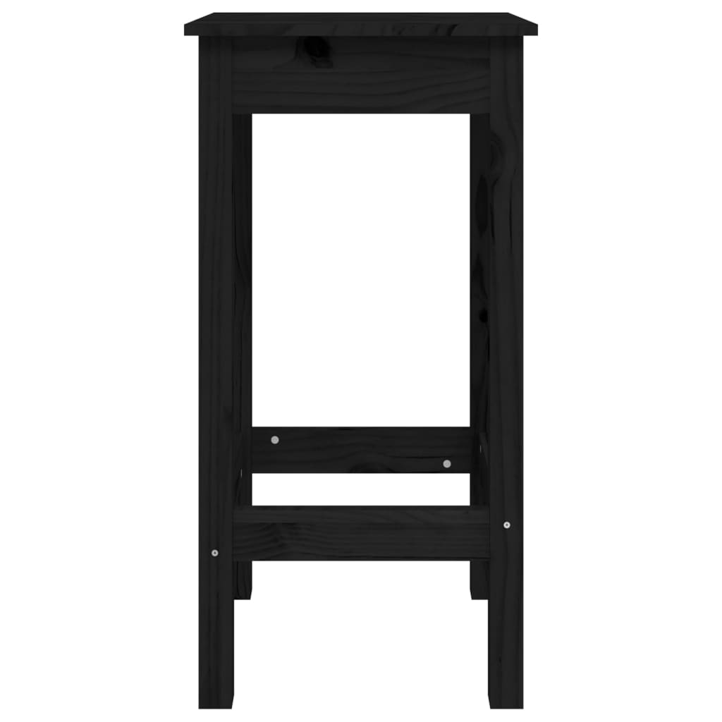 Cadeiras de bar 2 pcs 40x40x78 cm madeira de pinho maciça preto