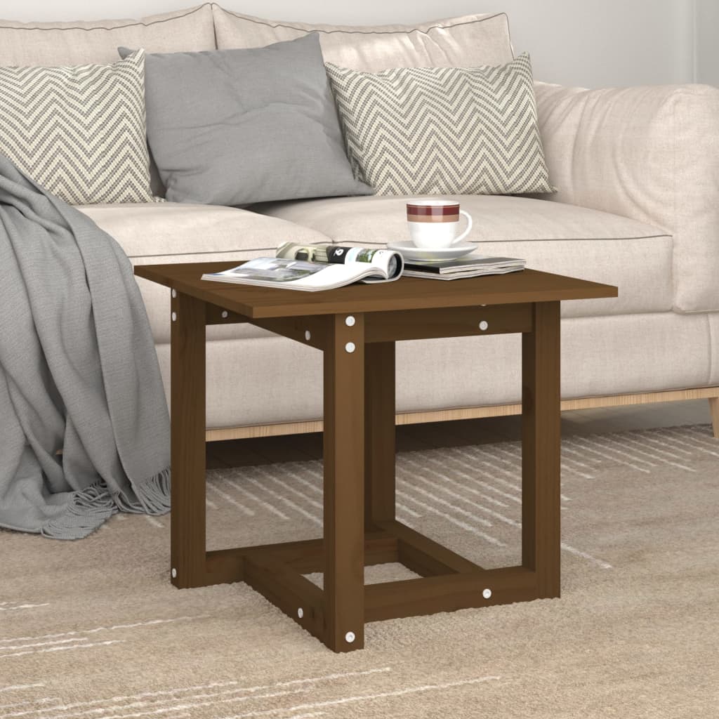 Mesa de centro 50x50x45 cm pinho maciço castanho mel