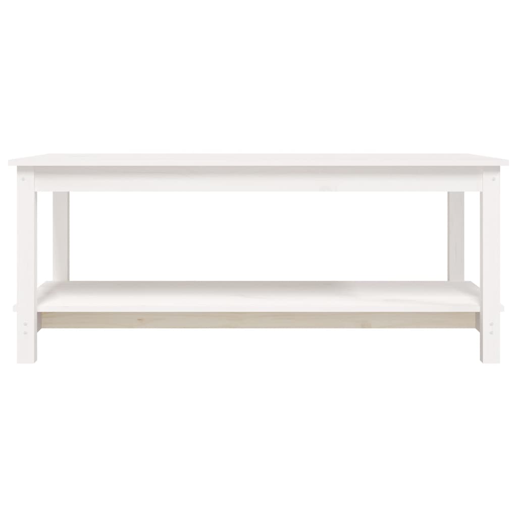 Mesa de centro 110x55x45 cm madeira de pinho maciça branco