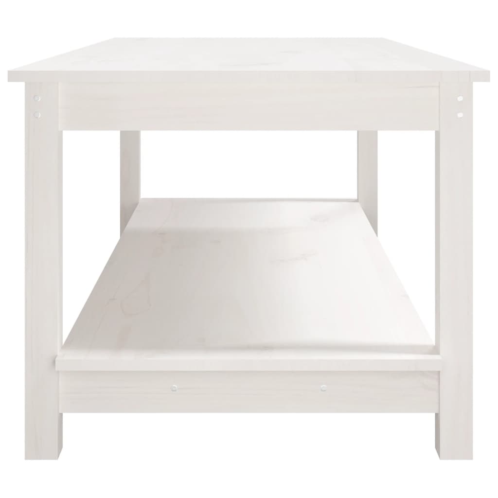 Mesa de centro 110x55x45 cm madeira de pinho maciça branco