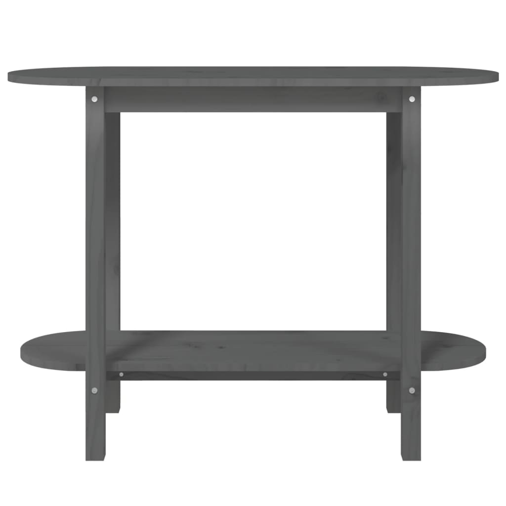 Mesa consola 110x40x80 cm madeira de pinho maciça cinzento