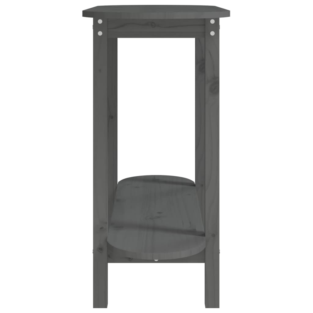 Mesa consola 110x40x80 cm madeira de pinho maciça cinzento
