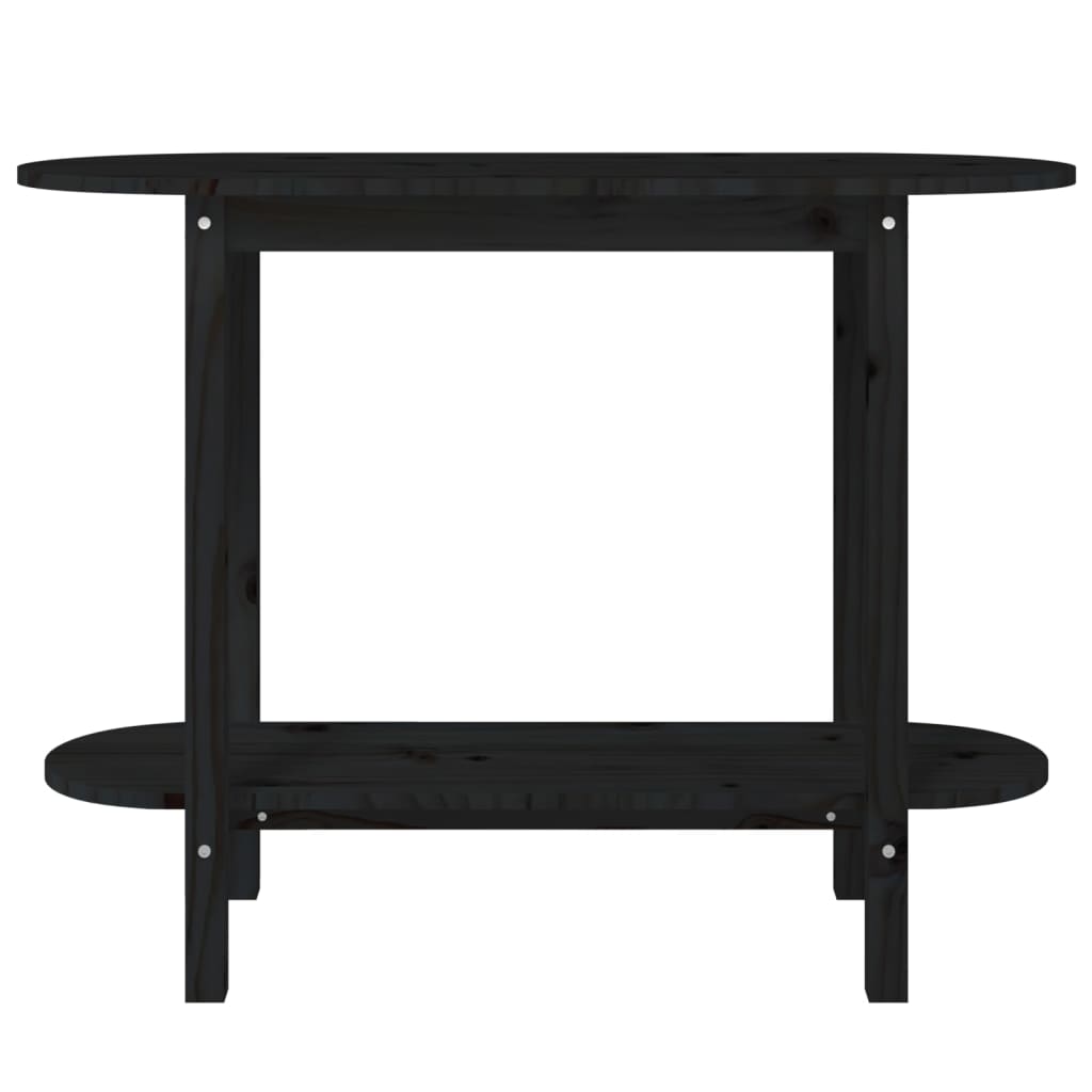 Mesa consola 110x40x80 cm madeira de pinho maciça preto