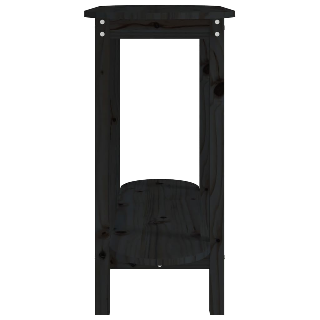 Mesa consola 110x40x80 cm madeira de pinho maciça preto