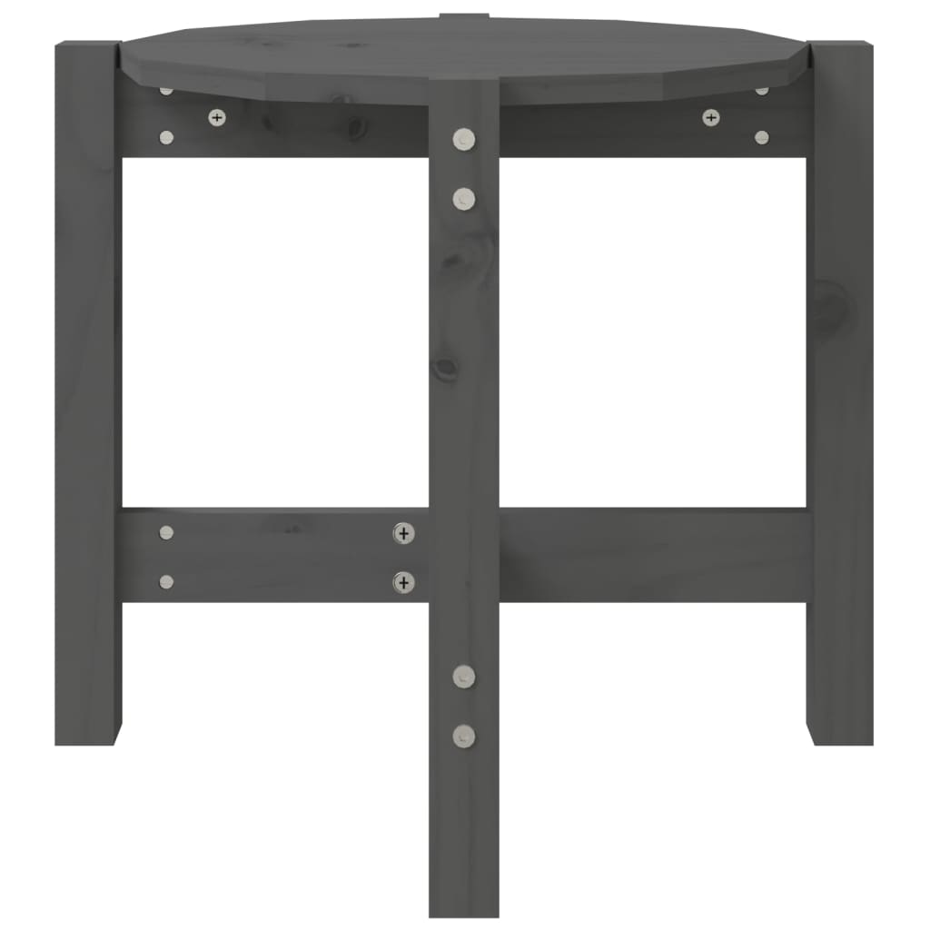 Mesa de centro Ø 52,5x45 cm madeira de pinho maciça cinzento