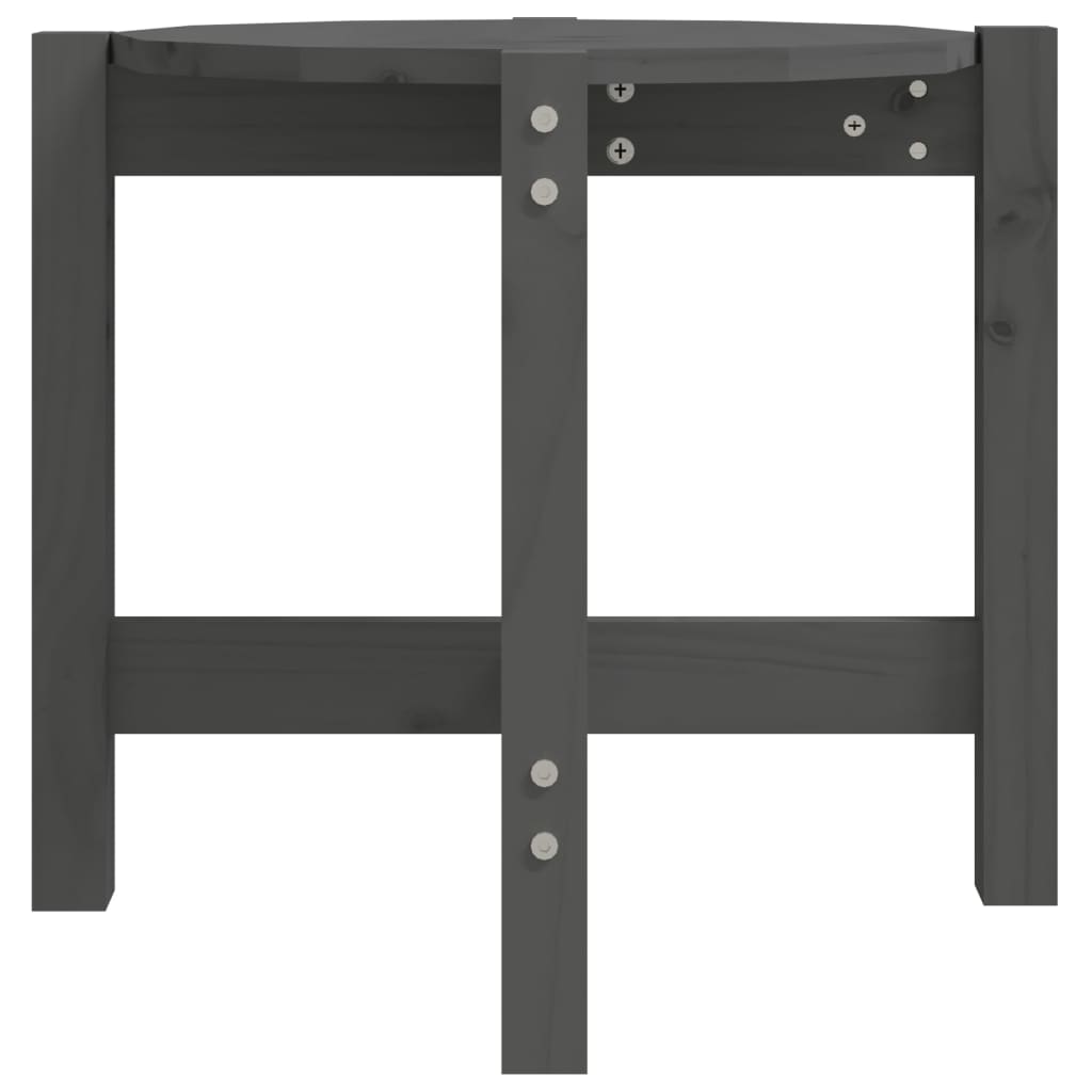 Mesa de centro Ø 52,5x45 cm madeira de pinho maciça cinzento