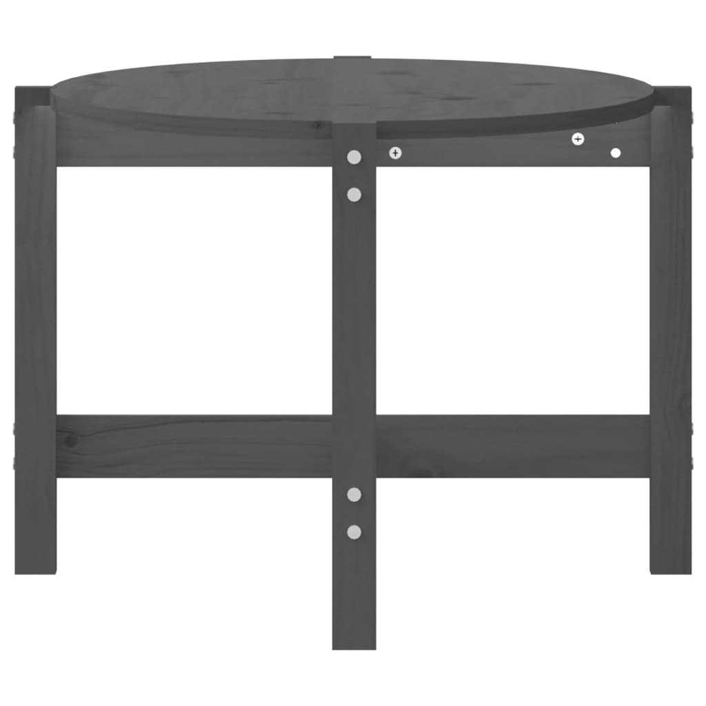 Mesa de centro 118x63x45 cm madeira de pinho maciça cinza