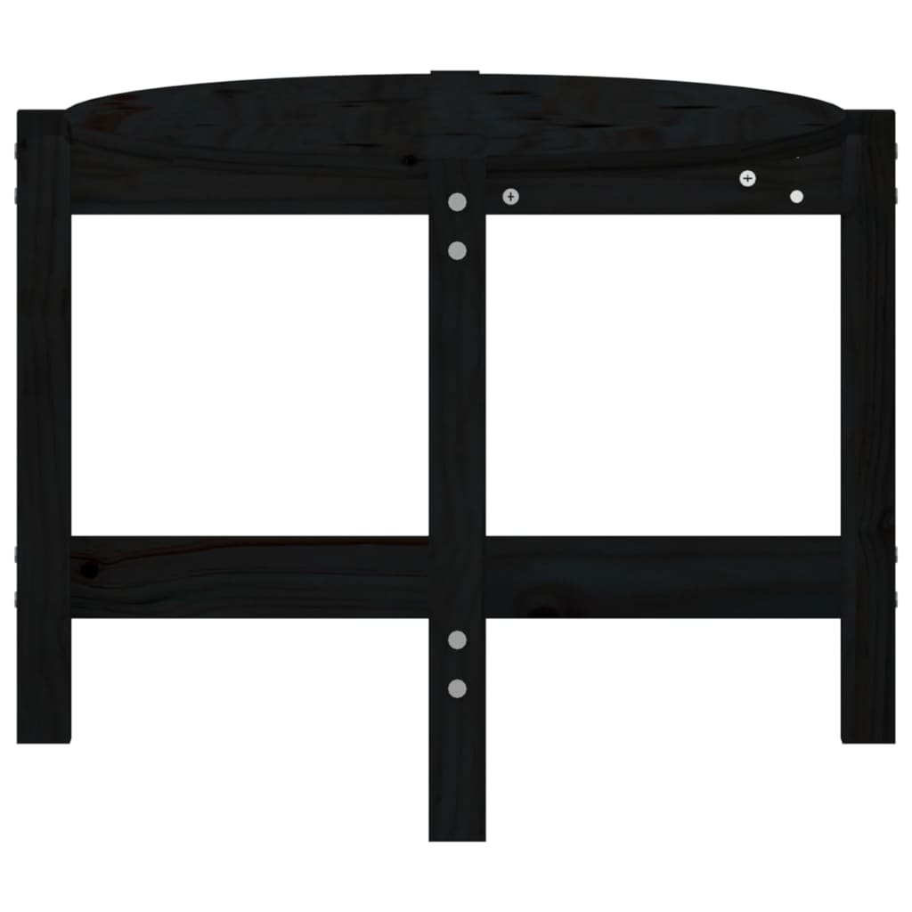 Mesa de centro 118x63x45 cm madeira de pinho maciça preto