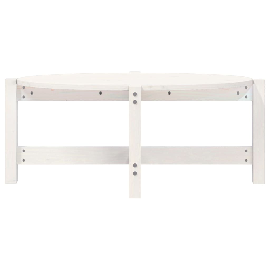 Mesa de centro 87x48x35 cm madeira de pinho maciça branco