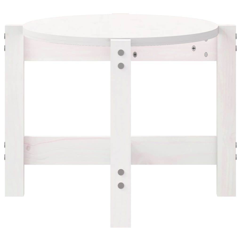 Mesa de centro 87x48x35 cm madeira de pinho maciça branco