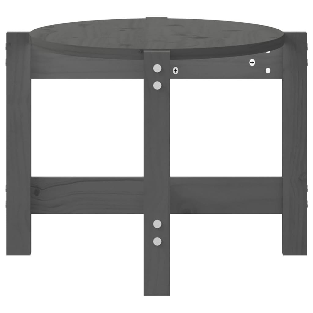 Mesa de centro 87x48x35 cm madeira de pinho maciça cinza