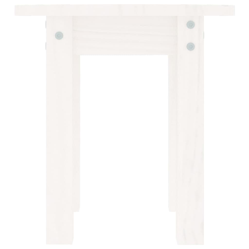 Mesa de centro Ø 35x35 cm madeira de pinho maciça branco