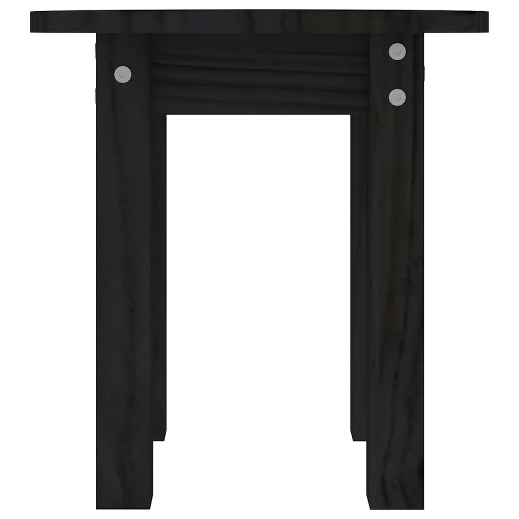Mesa de centro Ø 35x35 cm madeira de pinho maciça preto