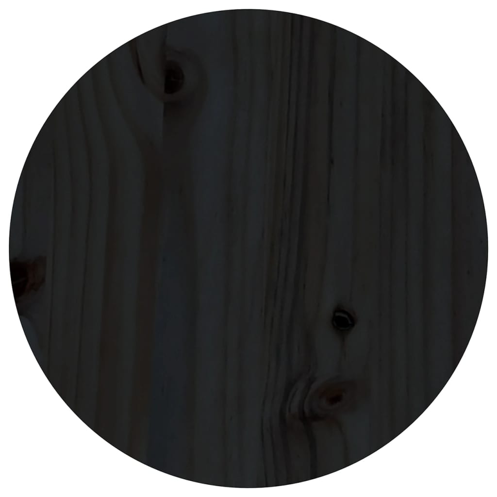 Mesa de centro Ø 35x35 cm madeira de pinho maciça preto