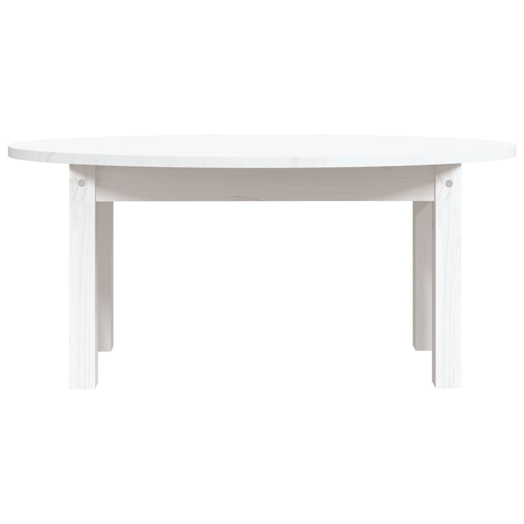 Mesa de centro 80x40x35 cm madeira de pinho maciça branco