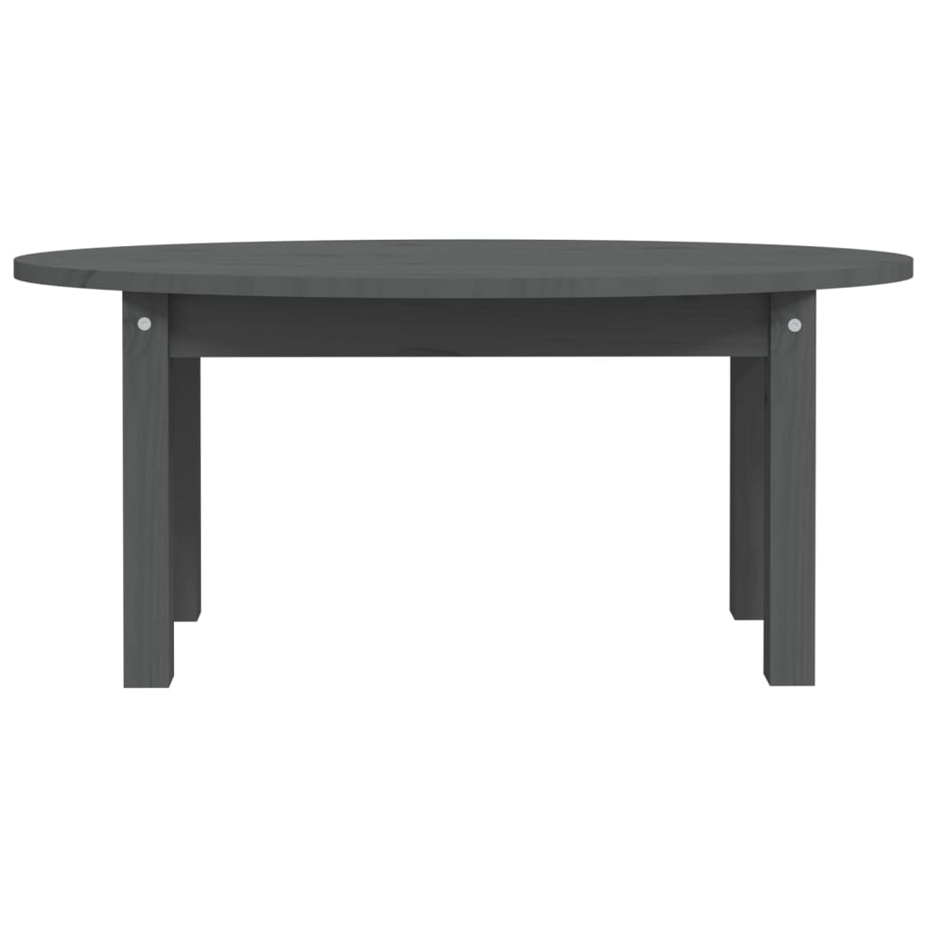 Mesa de centro 80x40x35 cm madeira de pinho maciça cinzento