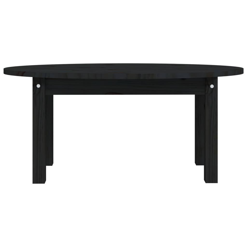Mesa de centro 80x40x35 cm madeira de pinho maciça preto