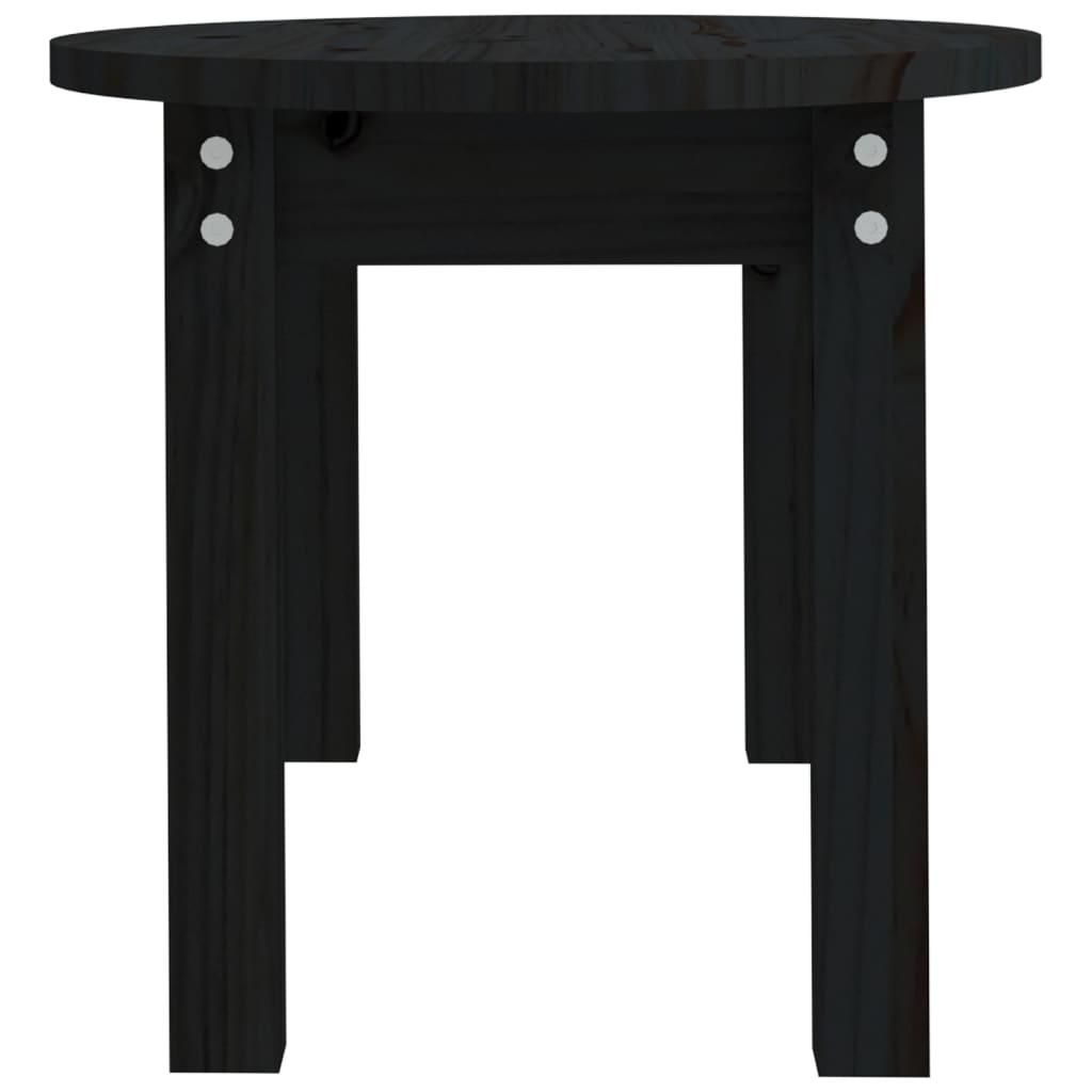 Mesa de centro 80x40x35 cm madeira de pinho maciça preto
