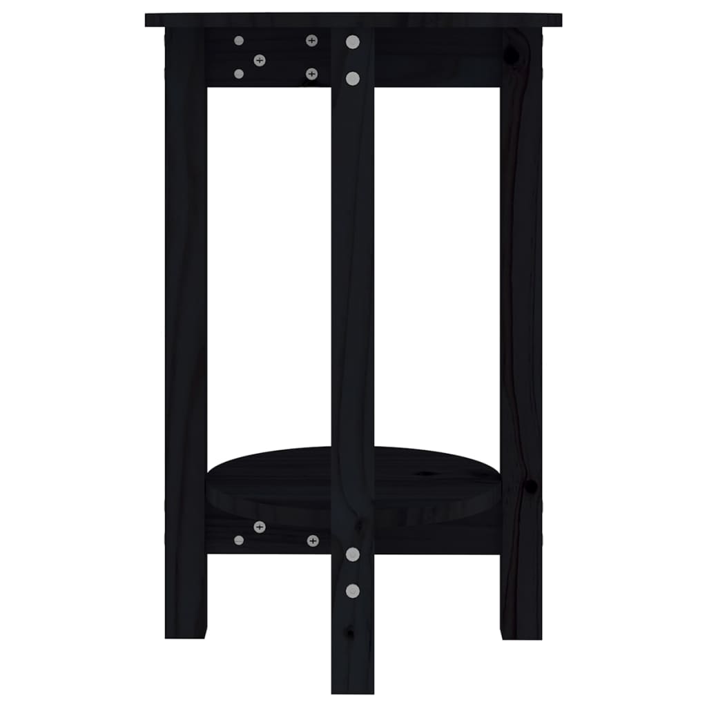 Mesa de centro Ø 40x60 cm madeira de pinho maciça preto