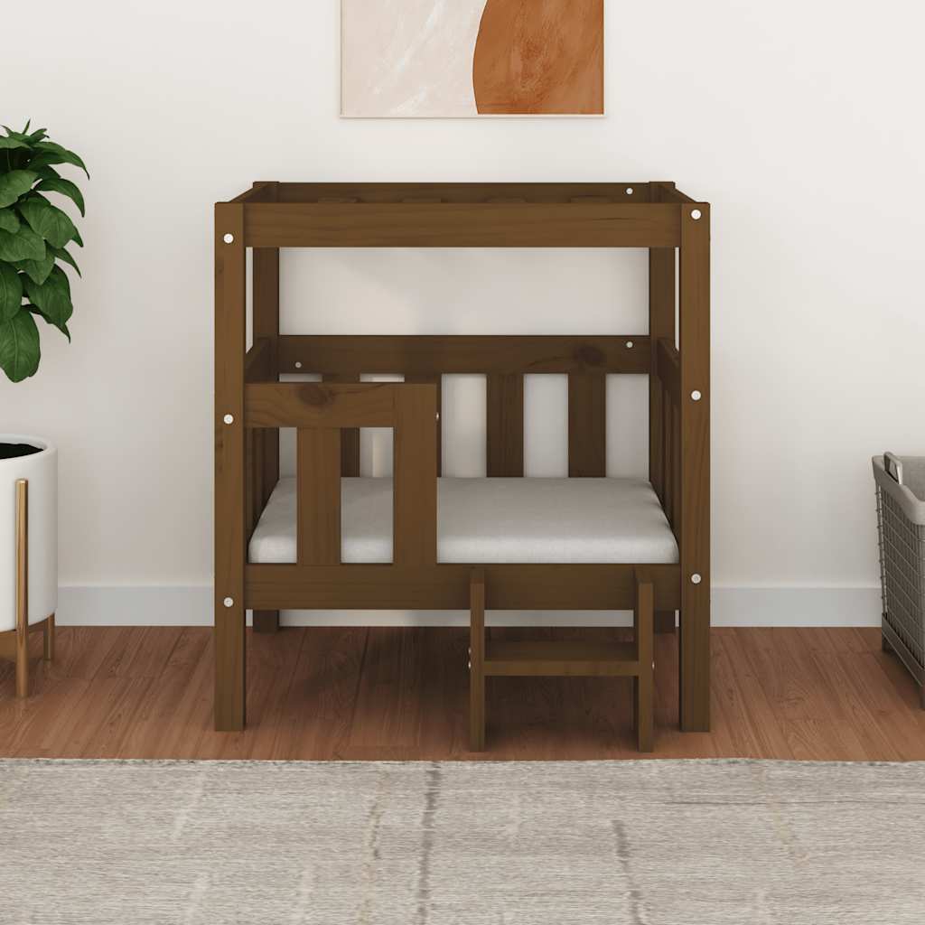 Cama para cães 65,5x50,5x70 cm pinho maciço castanho mel