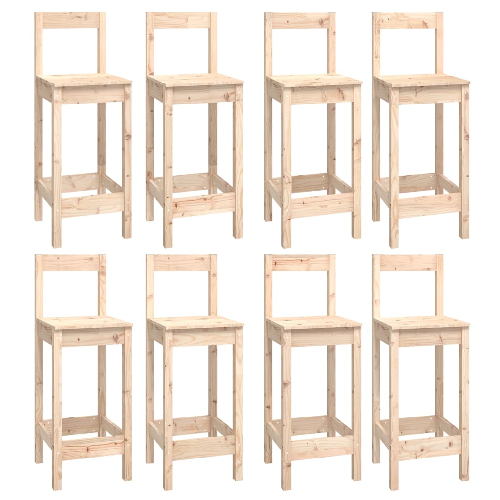9 pcs conjunto de bar pinho maciço