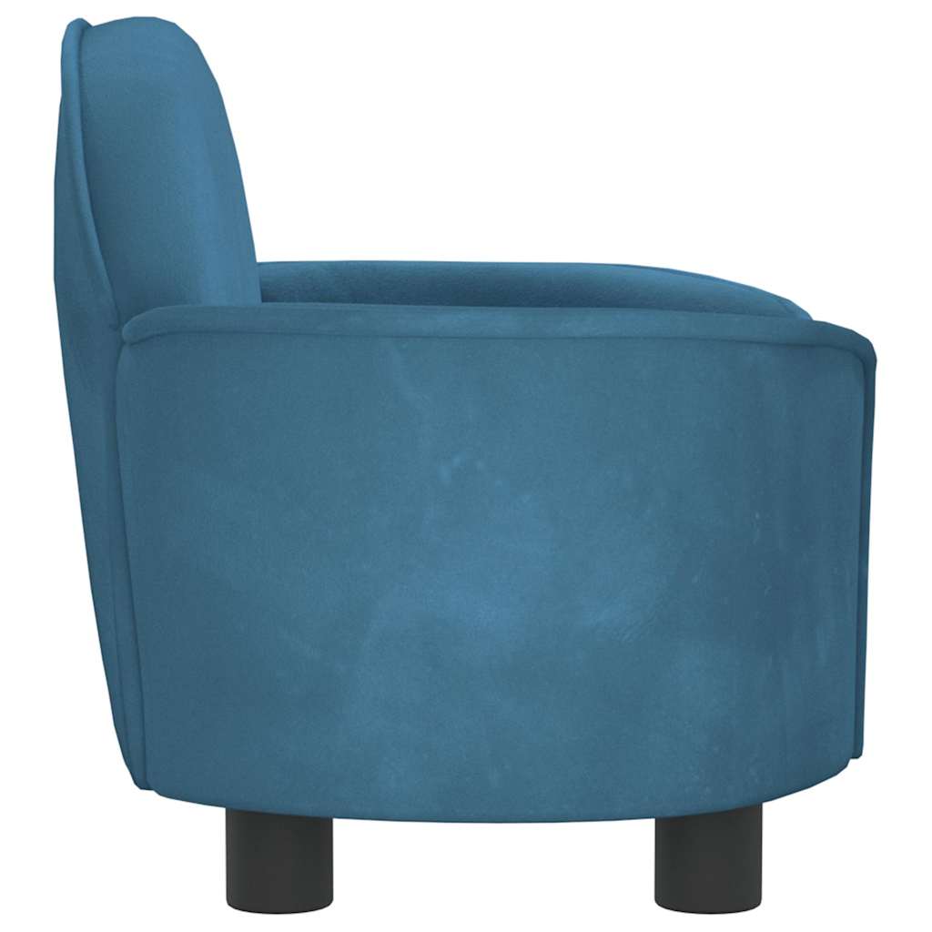 Cama para cães 66x40x45 cm veludo azul